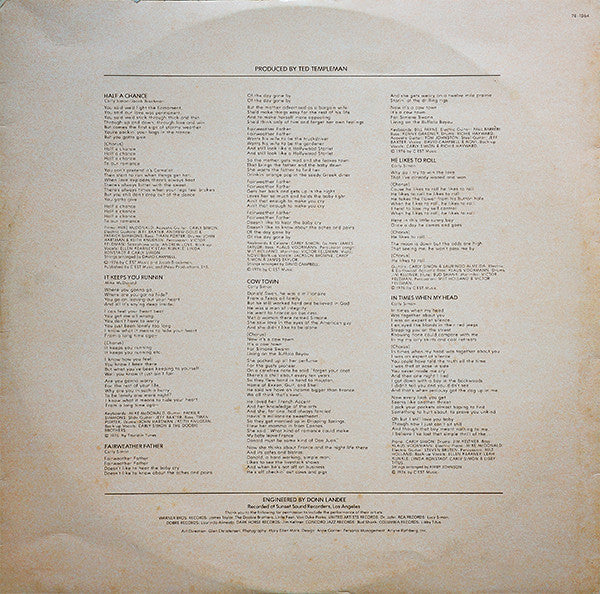 Carly Simon : Another Passenger (LP,Album)