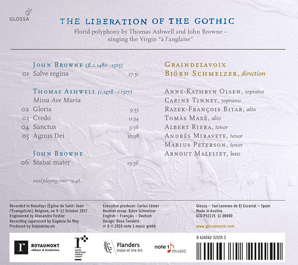 Graindelavoix / Björn Schmelzer : The Liberation Of The Gothic (CD, Album)