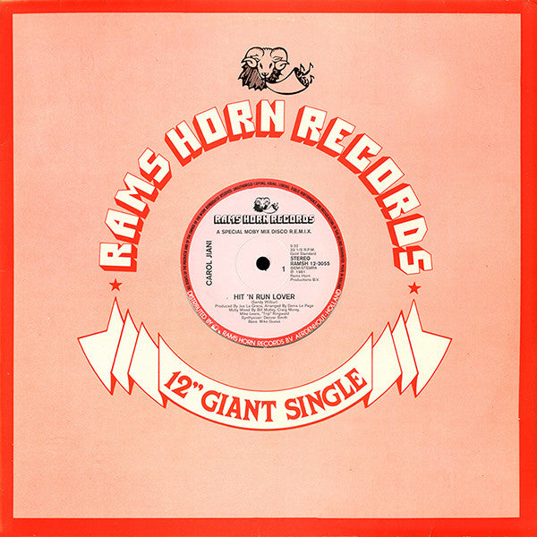 Carol Jiani : Hit 'N Run Lover (A Special Moby Mix Disco R.E.M.I.X) (12")