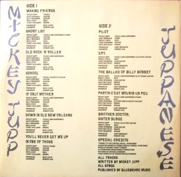 Mickey Jupp : Juppanese (LP, Album, Blu)