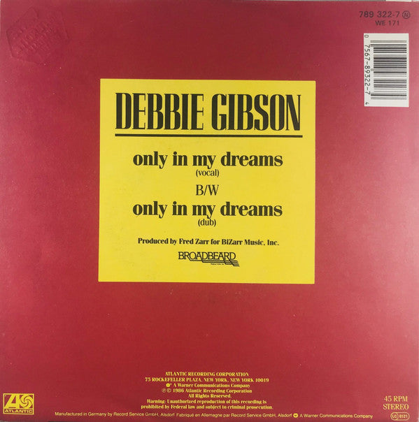Debbie Gibson : Only In My Dreams (7", Single)