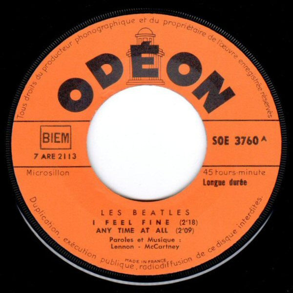 Les Beatles* : I Feel Fine (7", EP, Mono)