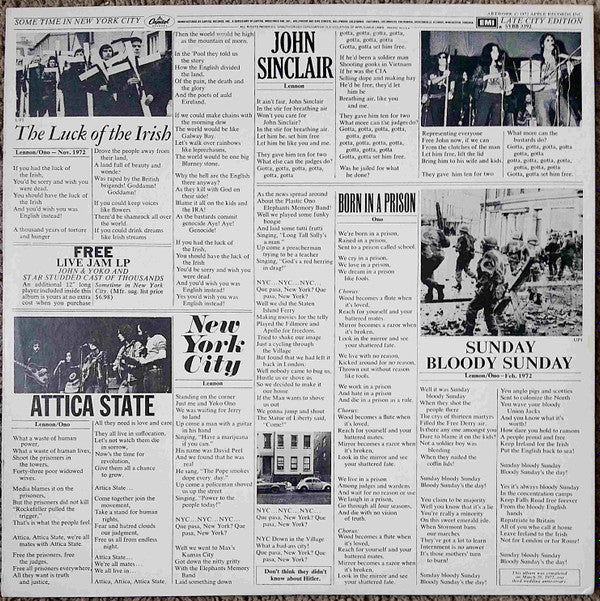 John & Yoko* / Plastic Ono Band* With Elephant's Memory* Plus Invisible Strings : Some Time In New York City (2xLP, Album, RE, Los)