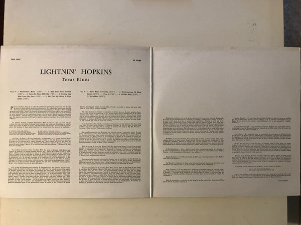Lightnin' Hopkins : Texas Blues (LP, Album, RE)