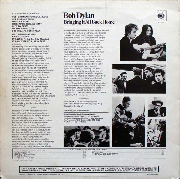 Bob Dylan - Bringing It All Back Home (LP, Album, RP) - De Platen Aap – Vinylwinkel in Brielle & online webshop voor muziekliefhebbers