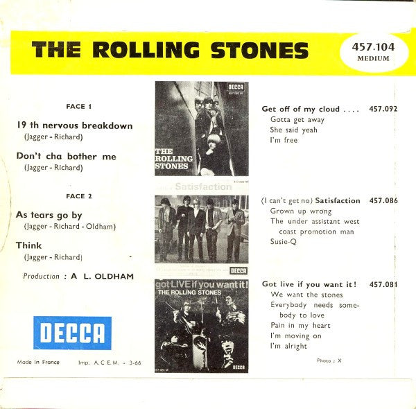 The Rolling Stones : 19th Nervous Breakdown (7", Pri)