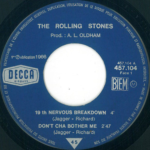 The Rolling Stones : 19th Nervous Breakdown (7", Pri)