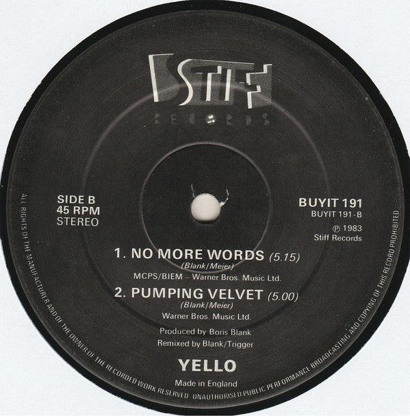 Yello : Lost Again (12",45 RPM,Single)