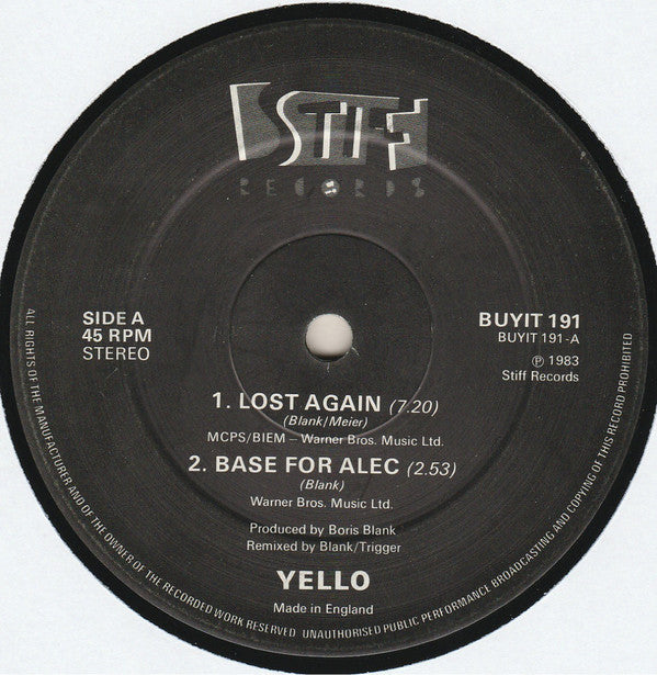 Yello : Lost Again (12",45 RPM,Single)