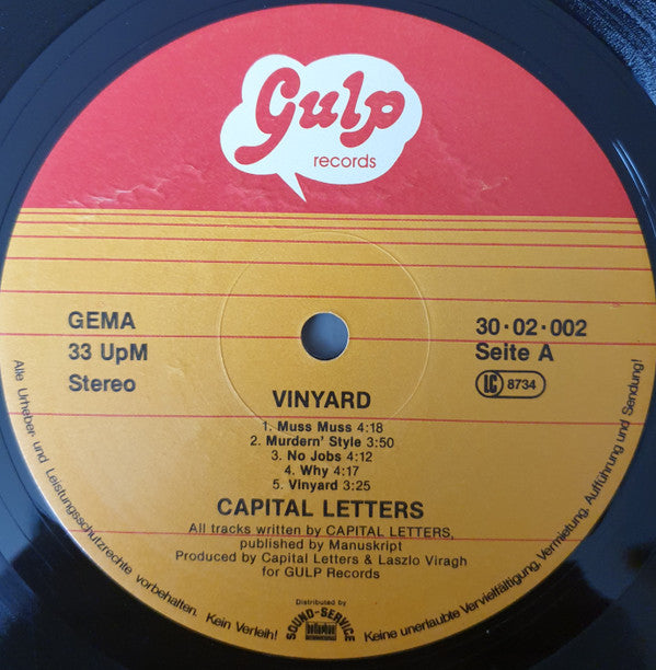Capital Letters : Vinyard (LP, Album)
