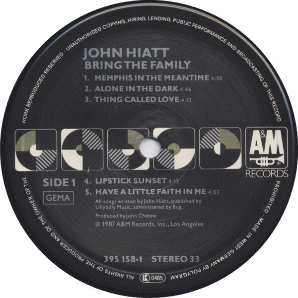 John Hiatt : Bring The Family (LP, Album)
