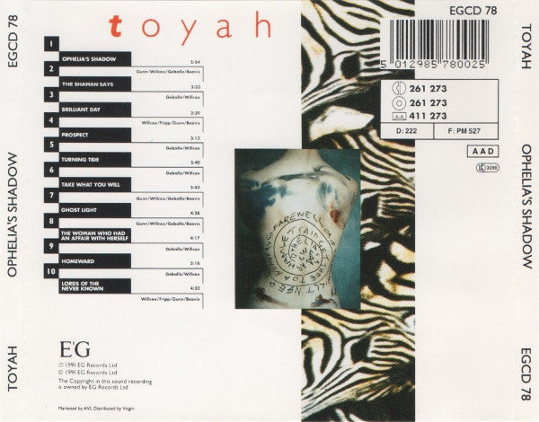 Toyah : Ophelia's Shadow (CD, Album)
