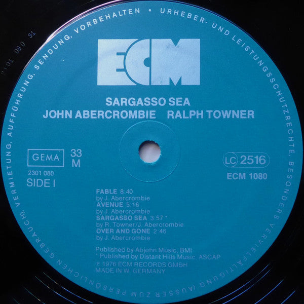 John Abercrombie, Ralph Towner : Sargasso Sea (LP, Album)