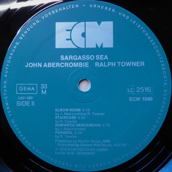 John Abercrombie, Ralph Towner : Sargasso Sea (LP, Album)