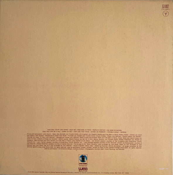 Joni Mitchell : Court And Spark (LP, Album, RE)