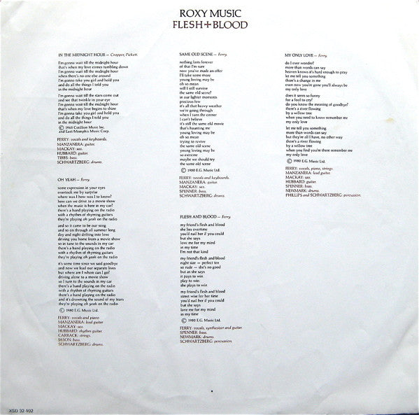 Roxy Music : Flesh + Blood (LP, Album, Qua)