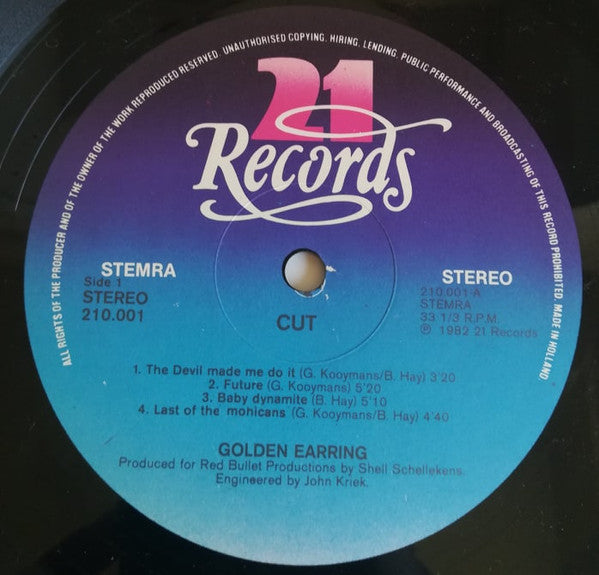 Golden Earring - Cut (LP, Album) - De Platen Aap – Vinylwinkel in Brielle & online webshop voor muziekliefhebbers