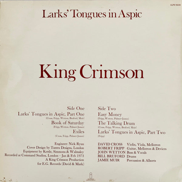King Crimson : Larks' Tongues In Aspic (LP, Album)