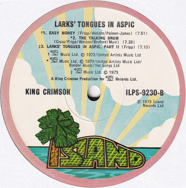 King Crimson : Larks' Tongues In Aspic (LP, Album)
