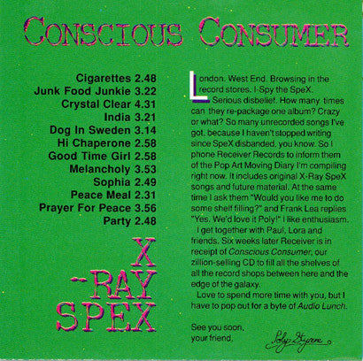 X-Ray Spex - Conscious Consumer (CD, Album) - De Platen Aap – Vinylwinkel in Brielle & online webshop voor muziekliefhebbers