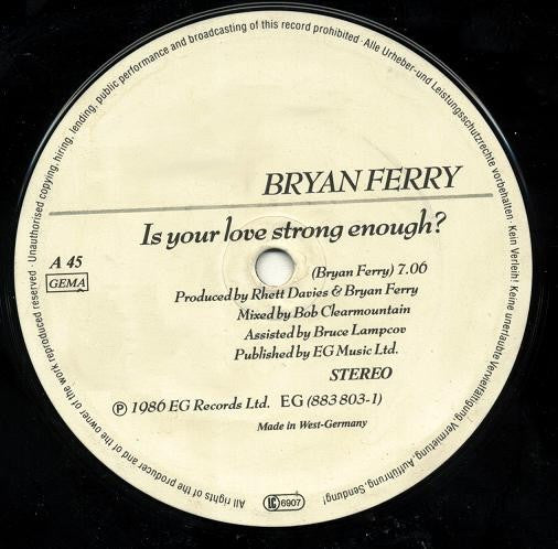 Bryan Ferry : ... Is Your Love Strong Enough? (12", Maxi)