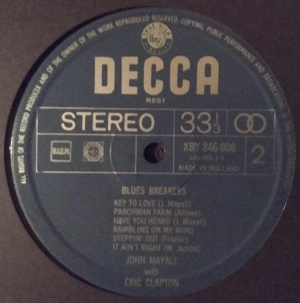 John Mayall & Eric Clapton : The Bluesbreakers (LP, Album, RE)