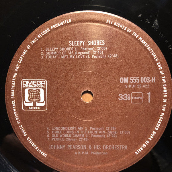 Johnny Pearson & His Orchestra : Sleepy Shores (LP,Album,Stereo)