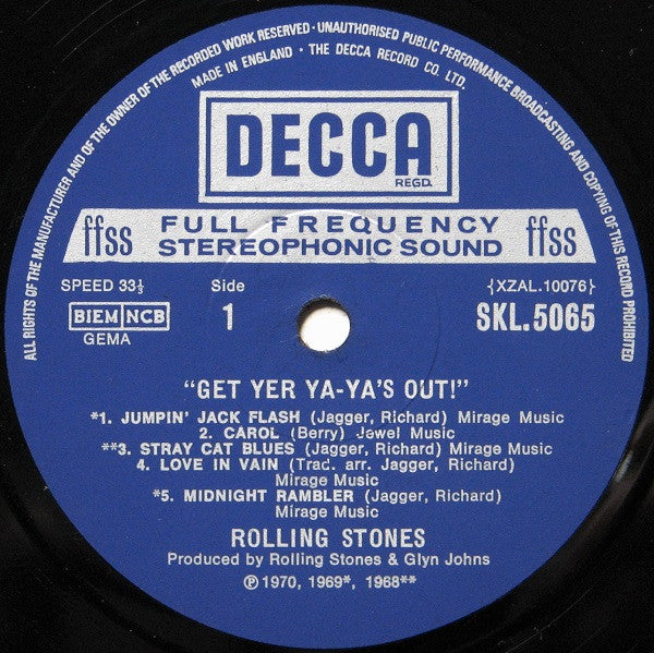 The Rolling Stones : Get Yer Ya-Ya's Out! - The Rolling Stones In Concert (LP, Album, Lab)