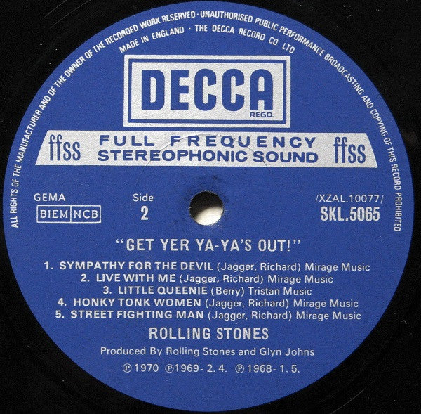 The Rolling Stones : Get Yer Ya-Ya's Out! - The Rolling Stones In Concert (LP, Album, Lab)