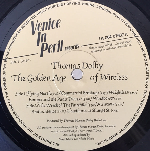 Thomas Dolby : The Golden Age Of Wireless (LP, Album)