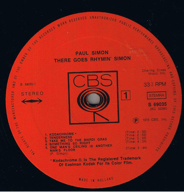Paul Simon : There Goes Rhymin' Simon (LP, Album)