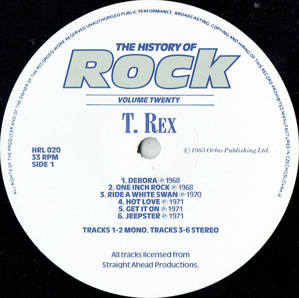 T. Rex / Sweet* / Suzi Quatro / Gary Glitter : The History Of Rock (Volume Twenty) (2xLP, Comp)