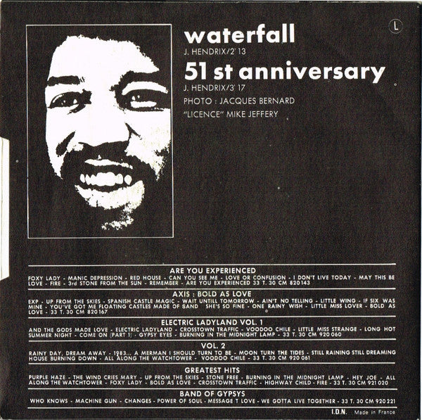 Jimi Hendrix : Waterfall / 51st Anniversary (7", Single)