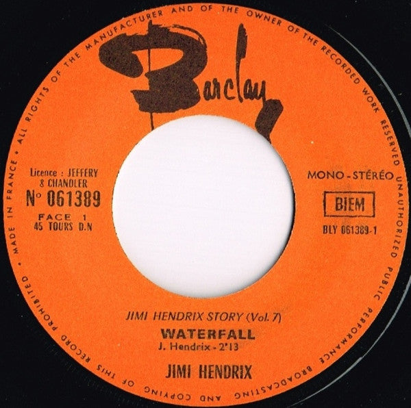 Jimi Hendrix : Waterfall / 51st Anniversary (7", Single)
