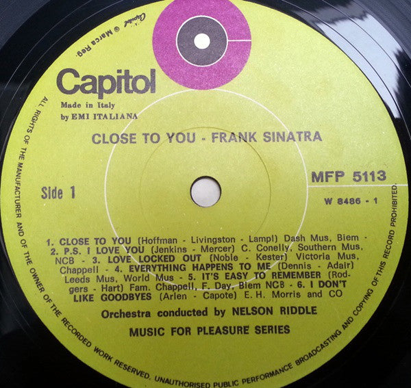 Frank Sinatra : Close To You (LP,Reissue,Stereo,Mono)