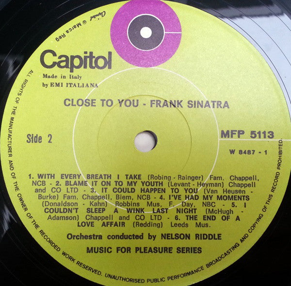 Frank Sinatra : Close To You (LP,Reissue,Stereo,Mono)