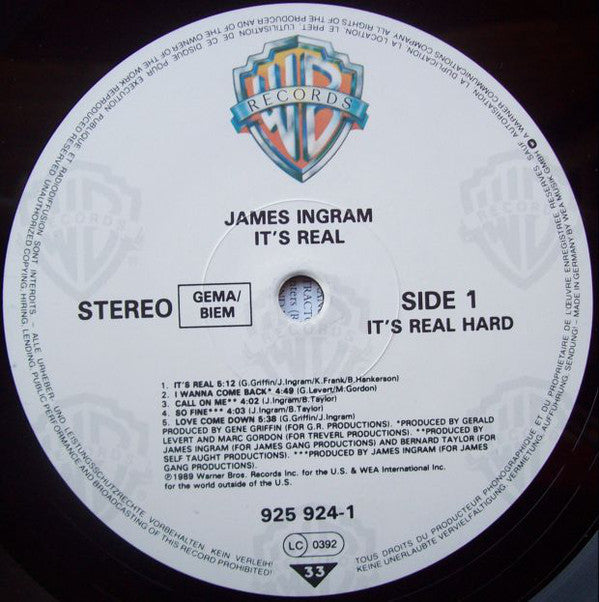 James Ingram : It's Real (LP,Album,Stereo)