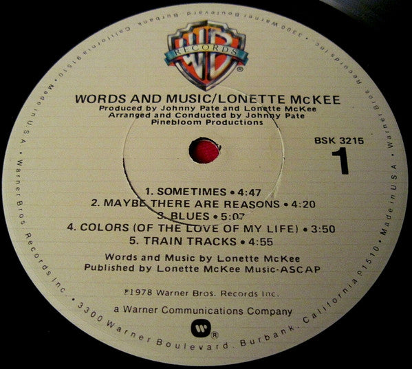 Lonette McKee : Words And Music (LP, Album)