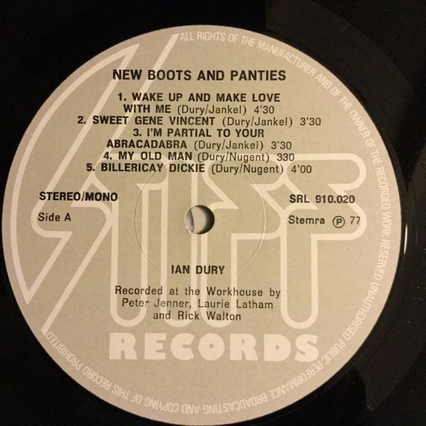 Ian Dury : New Boots And Panties!! (LP, Album)