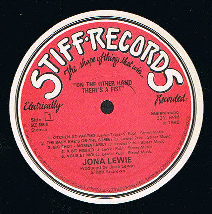 Jona Lewie : On The Other Hand There's A Fist (LP, Album)