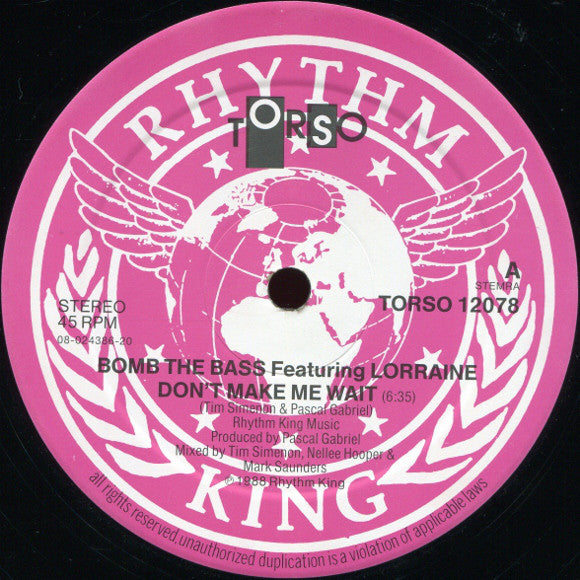 Bomb The Bass : Don't Make Me Wait / Megablast (12")