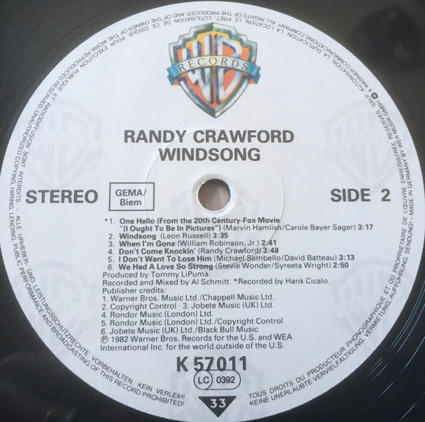 Randy Crawford : Windsong (LP, Album, RE)
