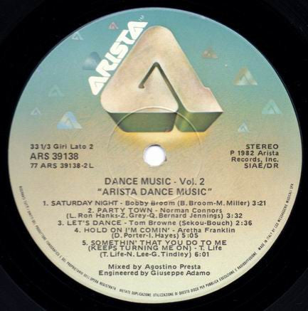 Various : Dance Music Vol. 2 - Arista Dance Music (LP, Comp, Mixed)