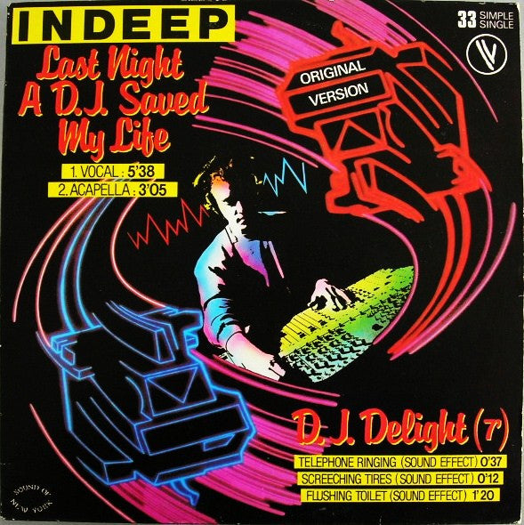 Indeep : Last Night A D.J. Saved My Life (Original Version) (12", Single, Ltd)