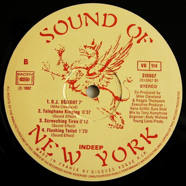 Indeep : Last Night A D.J. Saved My Life (Original Version) (12", Single, Ltd)