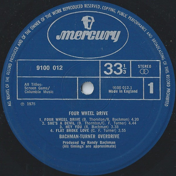 Bachman-Turner Overdrive : Four Wheel Drive (LP, Album, Gat)