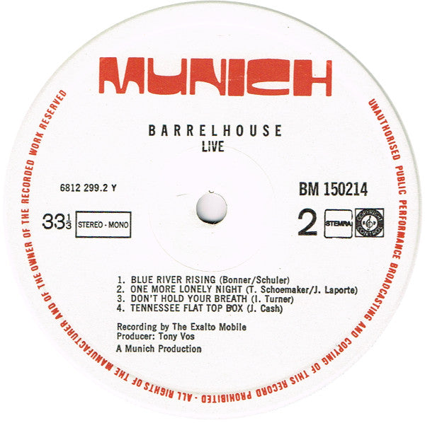 Barrelhouse : Hard To Cover (LP, Album)