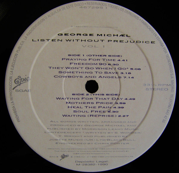 George Michael : Listen Without Prejudice Vol. 1 (LP, Album)