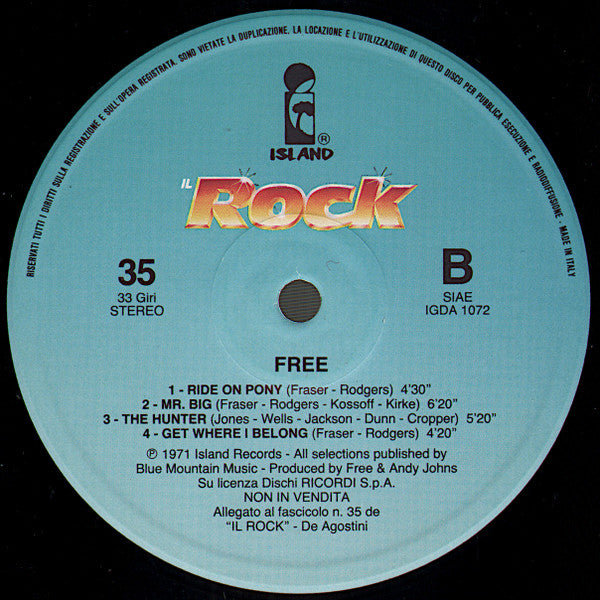 Free : Free Live (LP, Album, RE)