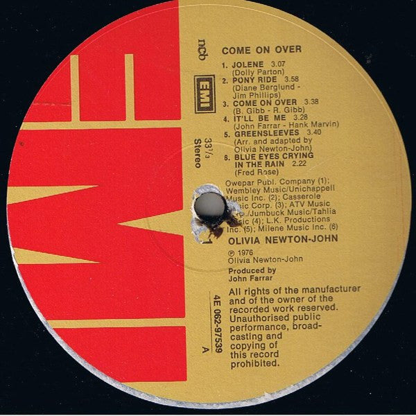 Olivia Newton-John : Come On Over (LP, Album)